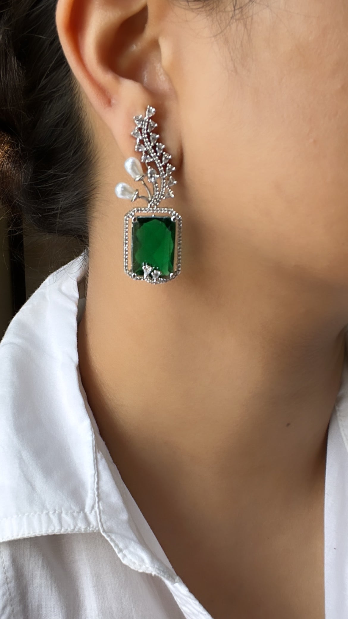 Diamond Stone Studded Earrings