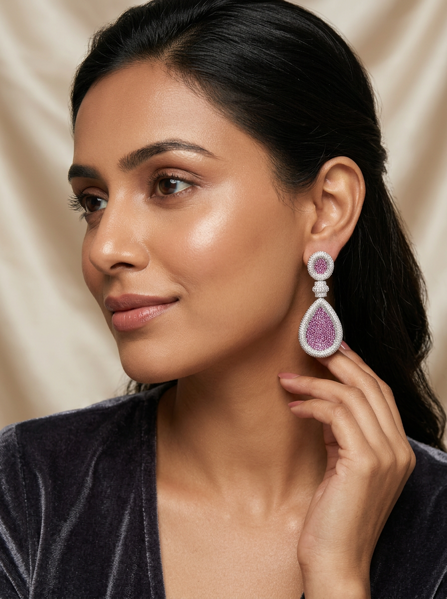 Ruby Studded Earrings
