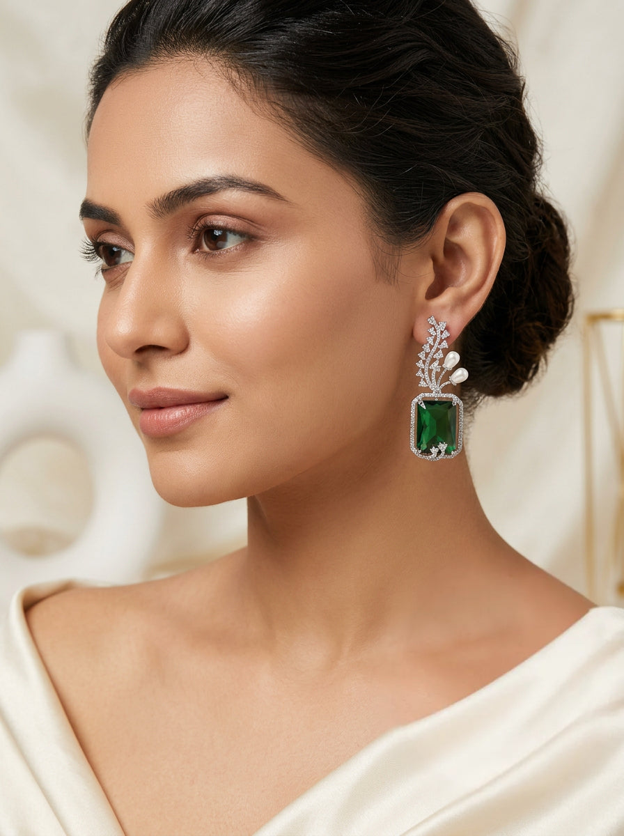 Diamond Stone Studded Earrings