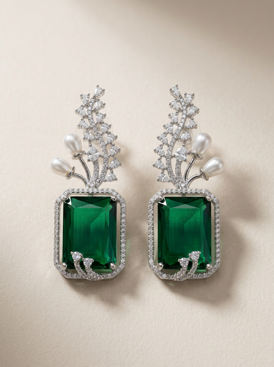 Diamond Stone Studded Earrings