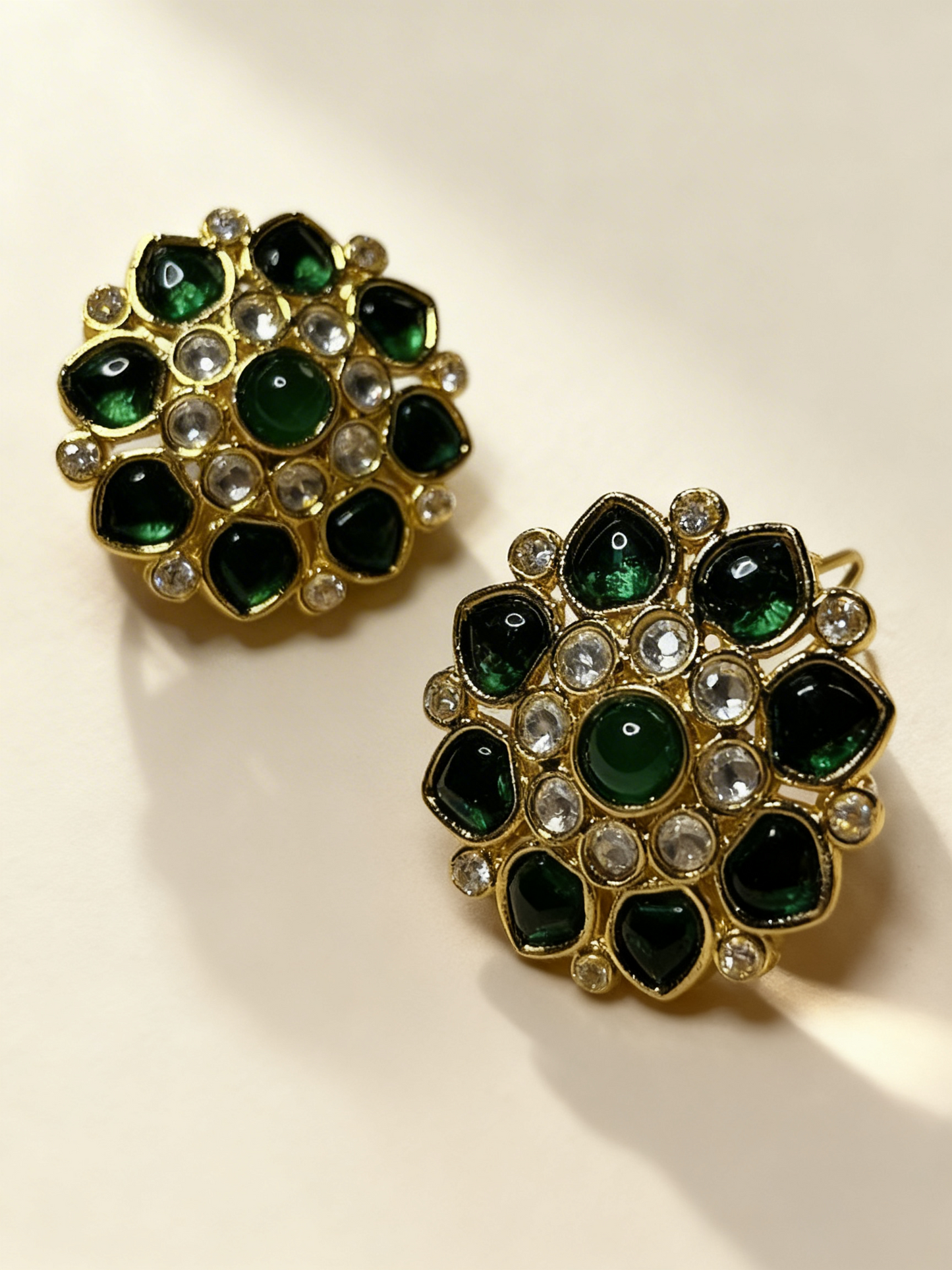 Polki Green Studs